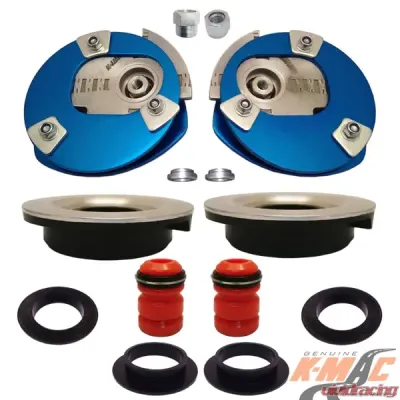 K-Mac Front Top Strut Mounts Camber & Caster Adjustable Pair Stage 3-Full Race BMW E21 3 Series 1975-1983 - 192116-3L