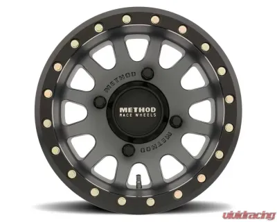 Method Race Wheels MR401 UTV Beadlock 15x7 4x136 38mm Titanium - Matte Black Ring - MR40157047852B
