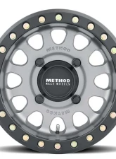 Method Race Wheels MR401 UTV Beadlock 15x7 5x4.5 38mm Titanium - Matte Black Ring                                     - MR40157012852B - Image 2