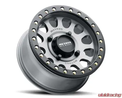 Method Race Wheels MR401 UTV Beadlock 15x7 5x4.5 38mm Titanium - Matte Black Ring - MR40157012852B