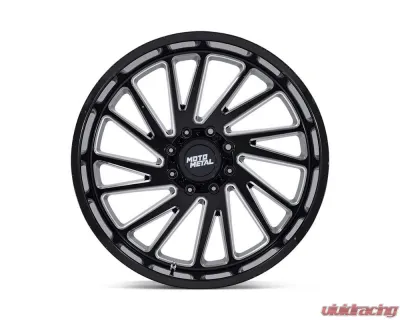 Moto Metal MO811 Combat Wheel 22x10 5x127 | 5x5 -18mm Gloss Black Milled - MO811BE22105018N