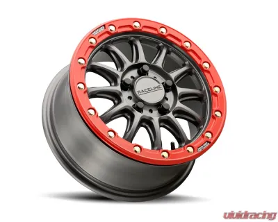 Raceline A14 Alpha Beadlock Gunmetal/Red Wheel 15x7 5x114.3mm +53mm - A14GR-57012+53