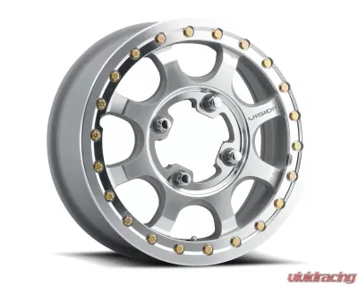 Vision 351BL Flow UTV Wheel 15x6 4x136 51mm As-Cast Machined Face Machined Ring/Lip - 351BL156136ACMFMR55
