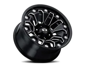 Vision Armor Wheel 20x9 6x139.7 12mm Gloss Black Milled Spokes Black Bolts