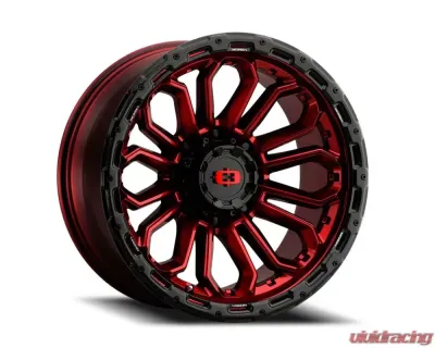 Vision Korupt Wheel 18x9 6x120 12mm Gloss Red Gloss Black Lip - 405-8962GRGBL12