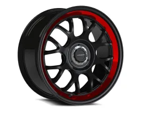 Vision 478 Alpine Wheel 18x8.50 5x100 | 5x115 35mm Gloss Black Red Tint Brushed Lip