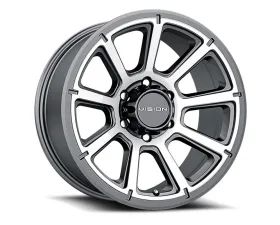 Vision 353 Turbine Wheel 17x8.50 6x5.5 18mm Gunmetal Machined Face