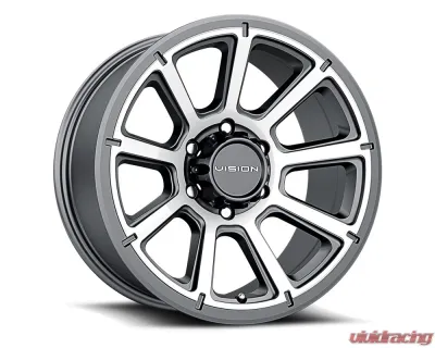 Vision 353 Turbine Wheel 17x8.50 8x6.5 18mm Gunmetal Machined Face - 353-7881GMMF18