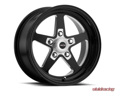Vision 571 Sport Star II Wheel 15x4 5x4.75 -19mm Gloss Black with Milled Center - 571-5461B-19