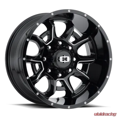 Vision 415 Bomb Wheel 20x12 5x5 -51mm Gloss Black Milled Spoke - 415-20273GBMS-51