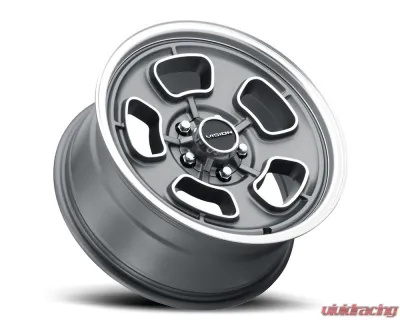Vision 148 Shift Wheel 15x5.50 5x4.75 7mm Satin Grey Machined Face/Lip - 148-5561SGMF7