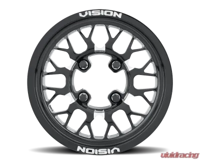 Vision 346 Storm (forged) Wheel 15x7 4x136 38mm Gloss Black Milled Spoke - 346-157136BMS54