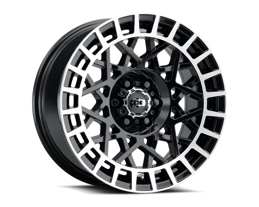 Vision 349 Savage Wheel 17x8 5x4.5 40mm Gloss Black Machined Lip - 349-7865GBML40