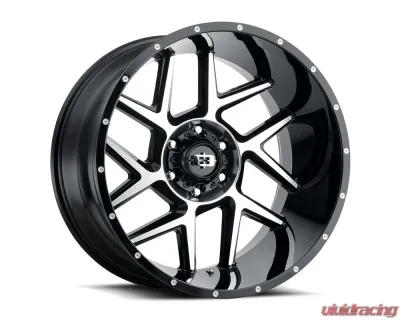 Vision 360 Silver Wheel 24x12 6x5.5 -57mm Gloss Black Machined Face - 360-24283GBMF-57