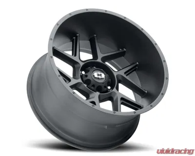 Vision 360 Silver Wheel 20x10 8x6.5 -25mm Satin Black - 360-20081SB-25