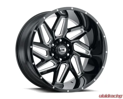 Vision 361 Spyder Wheel 18x9 8x6.5 12mm Gloss Black Milled Spoke - 361-8981GBMS12