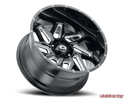Vision 361 Spyder Wheel 18x9 8x6.5 12mm Gloss Black Milled Spoke - 361-8981GBMS12