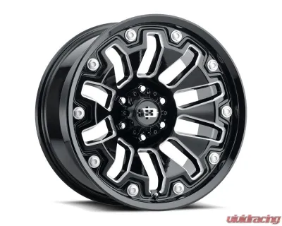 Vision 362 Armor Wheel 18x9 6x5.5 -12mm Gloss Black Milled Spoke - 362-8983GBMS-12