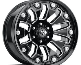 Vision 362 Armor Wheel 18x9 5x5 12mm Gloss Black Milled Spoke