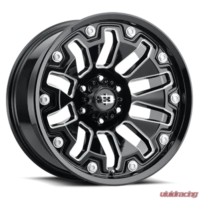 Vision 362 Armor Wheel 18x9 5x5 12mm Gloss Black Milled Spoke - 362-8973GBMS12