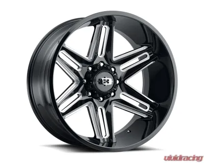 Vision 363 Razor Wheel 20x12 8x170 -51mm Gloss Black Milled Spoke - 363-20270GBMS-51