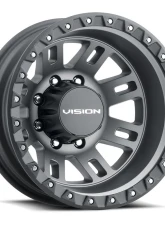 Vision 408 Manx 2 Wheel 16x6 8x6.5 115mm Satin Grey                                     - 408A6681SGBLF - Image 2