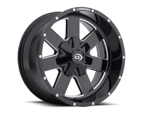 Vision 411 Arc Wheel 17x9 5x5.5 -12mm Gloss Black Milled Spoke