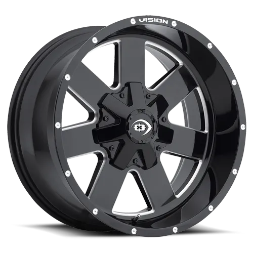 Vision 411 Arc Wheel 18x9 5x5 12mm Gloss Black Milled Spoke - 411-8973MS12