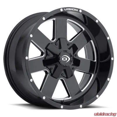 Vision 411 Arc Wheel 18x9 5x5 12mm Gloss Black Milled Spoke - 411-8973MS12