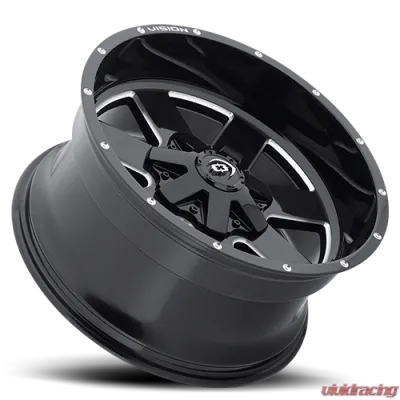 Vision 411 Arc Wheel 18x9 5x5 12mm Gloss Black Milled Spoke - 411-8973MS12