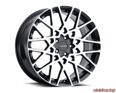 Vision 474 Recoil Wheel 17x8 5x4.5 38mm Gloss Black Machined Face - 474-7865GBMF38