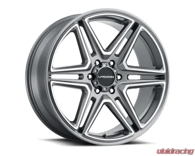 Vision 476 Wedge Wheel 20x9 5x5.5 15mm Gunmetal Machined Face - 476-2985GMMF15