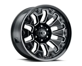Vision 362 Armor Wheel 18x9 5x4.5 12mm Gloss Black Milled Spoke with Black Bolt Inserts