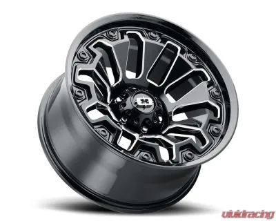 Vision 362 Armor Wheel 20x10 6x5.5 -25mm Gloss Black Milled Spoke with Black Bolt Inserts - 362-20083GBMSB-25