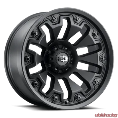 Vision 362 Armor Wheel 20x10 5x5 -25mm Satin Black with Black Bolt Inserts - 362-20073SBB-25
