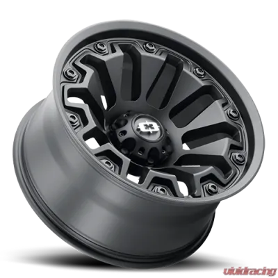 Vision 362 Armor Wheel 20x10 5x5 -25mm Satin Black with Black Bolt Inserts - 362-20073SBB-25