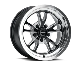 Vision 149 Patriot Wheel 15x8 5x4.75 0mm Gloss Black Milled Spoke Polished Lip