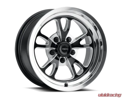Vision 149 Patriot Wheel 15x10 5x4.5 25mm Gloss Black Milled Spoke Polished Lip - 149-5165BMPL25