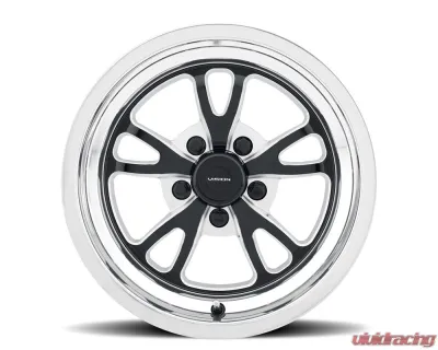 Vision 149 Patriot Wheel 15x10 5x4.5 25mm Gloss Black Milled Spoke Polished Lip - 149-5165BMPL25