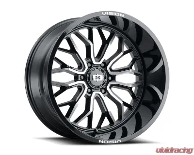 Vision 402 Riot Wheel 22x12 5x5.5 -51mm Gloss Black Machined Face - 402-22285GBMF-51