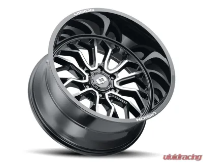 Vision 402 Riot Wheel 22x12 5x5.5 -51mm Gloss Black Machined Face - 402-22285GBMF-51