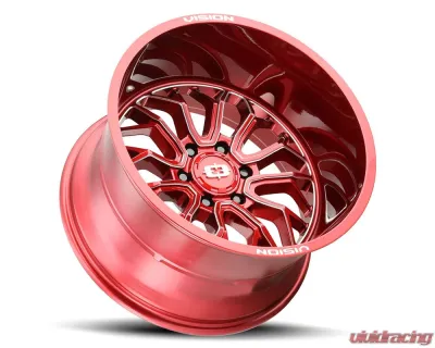 Vision 402 Riot Wheel 20x10 5x5 -25mm Red Tint Milled Spoke - 402-20073RTMS-25