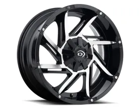Vision 422 Prowler Wheel 17x9 5x4.5 | 5x5 -12mm Gloss Black Machined Face