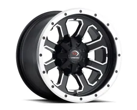 Vision 548 Commander Wheel 12x8 4x4 -10mm Matte Black Machined Face