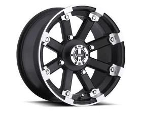 Vision 393 Lock Out Wheel 12x7 4x100 3mm Matte Black Machined Lip