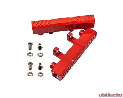 SMY Performance Gloss Red Top Feed Aluminum Fuel Rails Subaru WRX | STI | Legacy 2002-2021 - SMY-FRL-RD