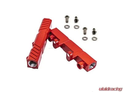 SMY Performance Gloss Red Top Feed Aluminum Fuel Rails Subaru WRX | STI | Legacy 2002-2021 - SMY-FRL-RD