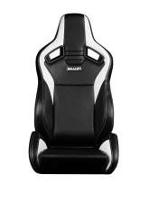 Braum Racing Black / White Leatherette Elite V2 Series Sport Reclinable Seats                                     - BRR1-BKWW2 - Image 2