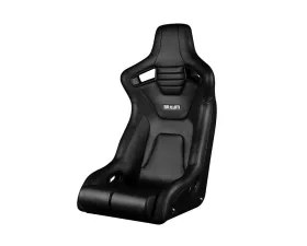 Braum Racing Black Letherette | Black Stitching Elite-R Fixed Back Bucket Seat