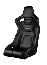 Braum Racing Black Letherette | Black Stitching Elite-R Fixed Back Bucket Seat                                     - BRR1R-BKBK - Image 5